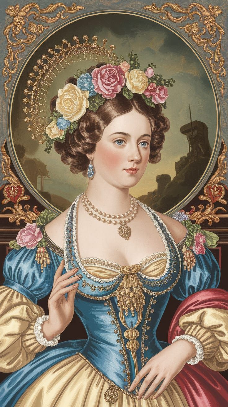 Elaborate Romanticism Abstract Texture in Khaki and Cerulean