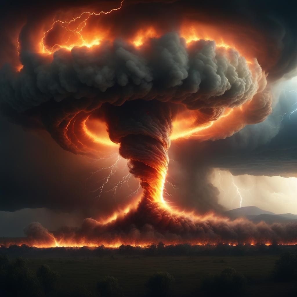 Inferno: A Swirling Fire Tornado Descends