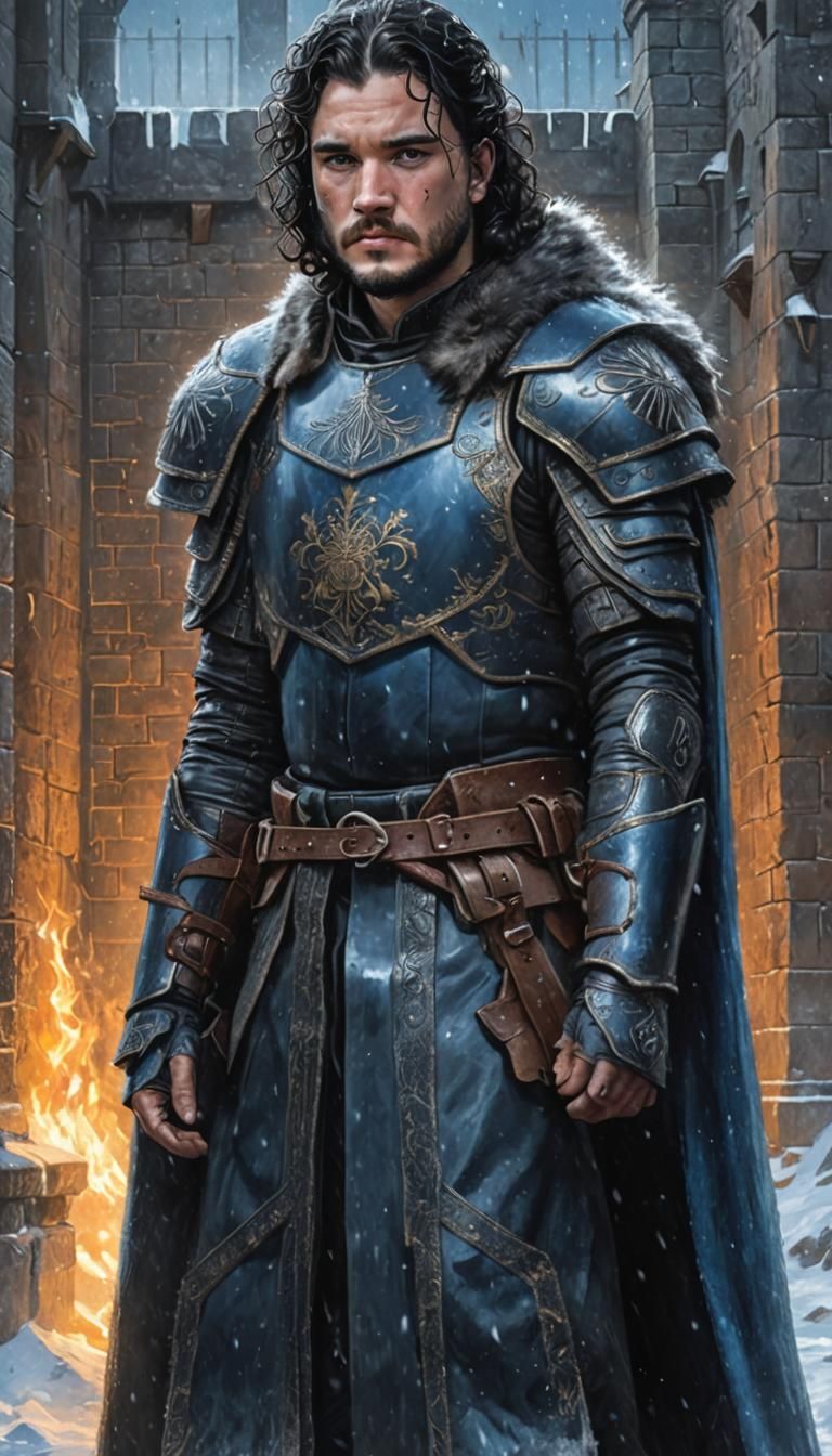 Jon Snow on The Wall: Dark Fantasy Art