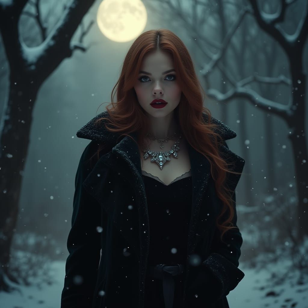 Hyperrealistic Portrait of a Seductive Nancy Drew in a Gothi...