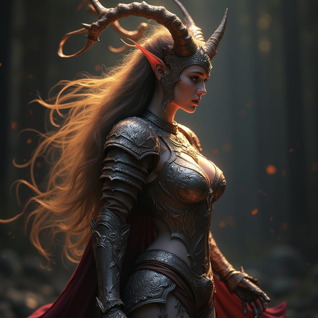 Majestic Satyr Knight in Ornate Armor