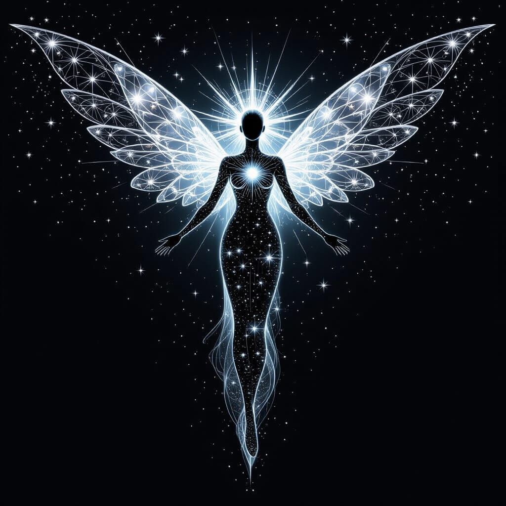 Shimmering Celestial Being in Vintage Photograph