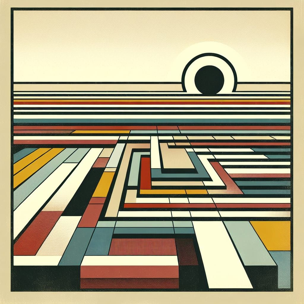 Abstract Concentric Squares in Geometric Style