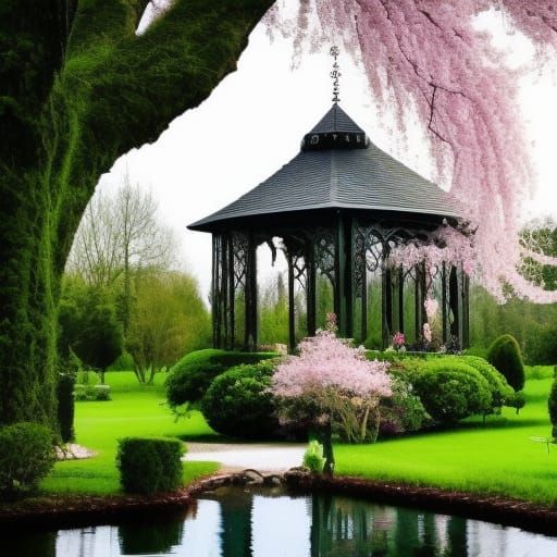 Ethereal gothic crystal witch house with beautiful garden& B...