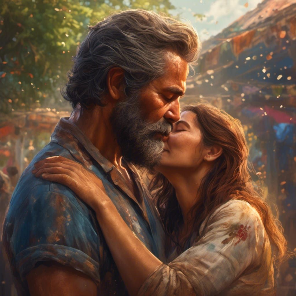 Loving Embrace: Hyperrealistic Portrait of Comfort