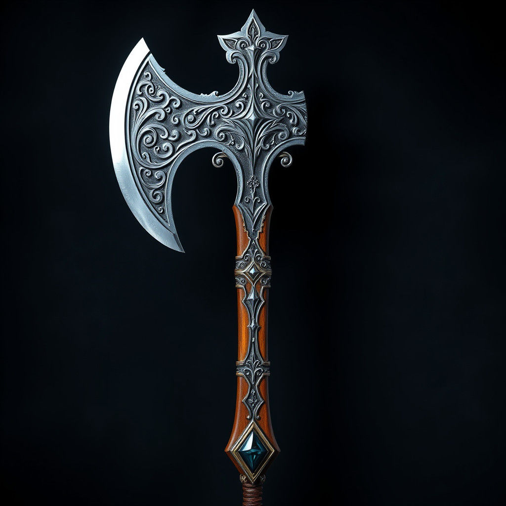 Ornate Battle Axe with Glowing Runes