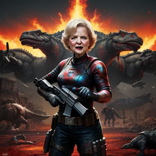 Betty White Battles Dinosaurs: Hyper-Detailed Comic Art