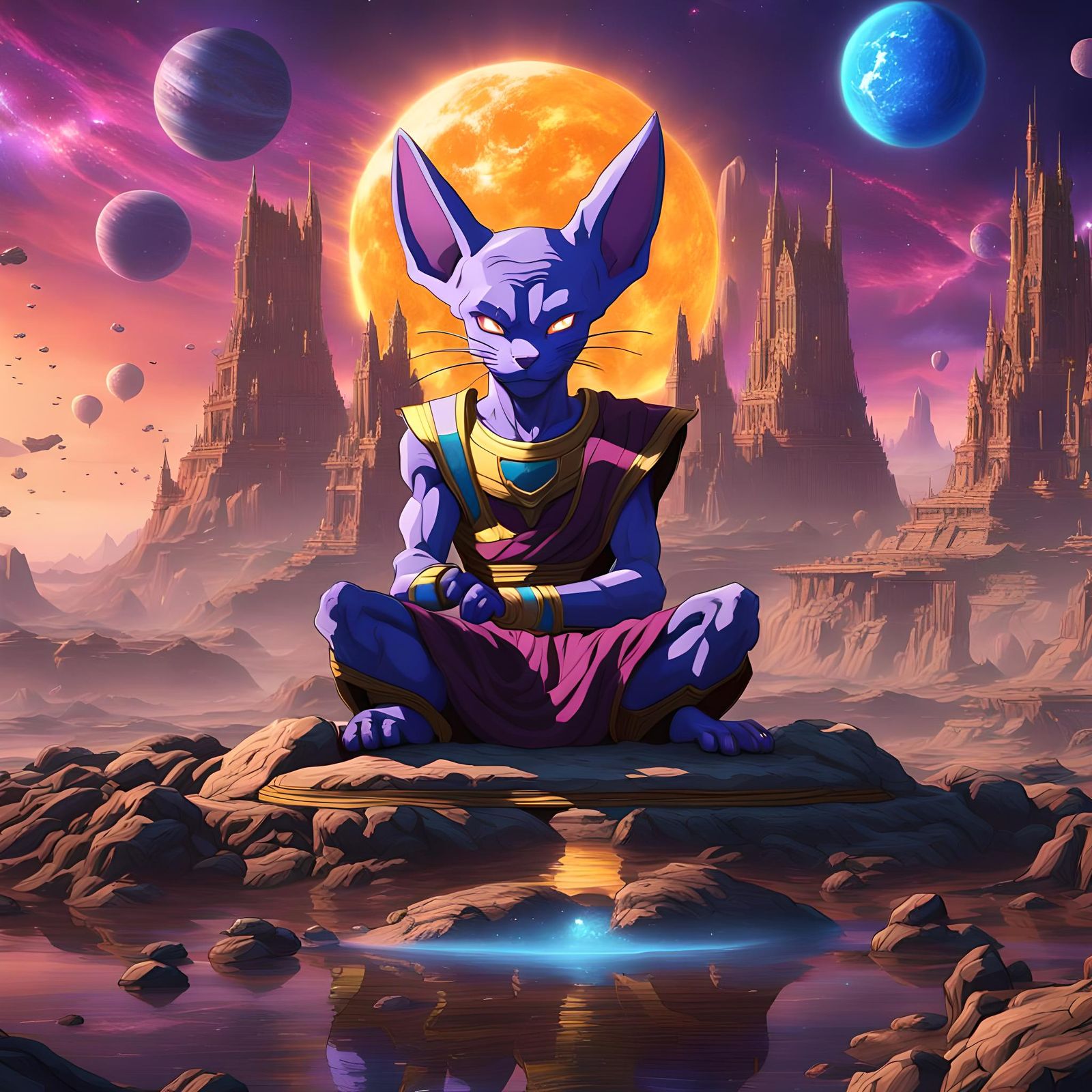 Beerus, the Planet Destroyer: Fantasy Concept Art