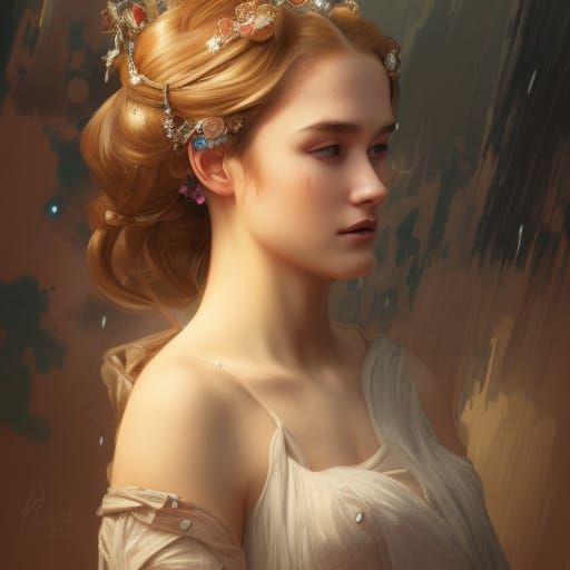 Young Princess Portrait in Hyperdetailed Style