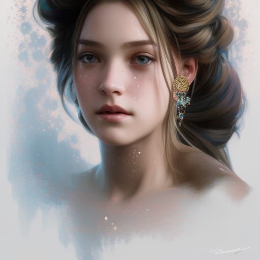 Young Princess Portrait in Hyperdetailed Lighting