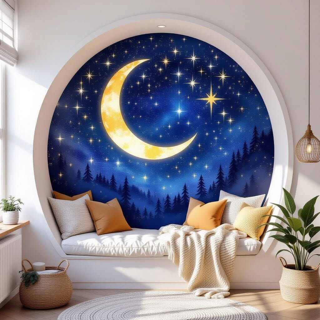 Enchanted Celestial Reading Nook for Cozy Contemplation