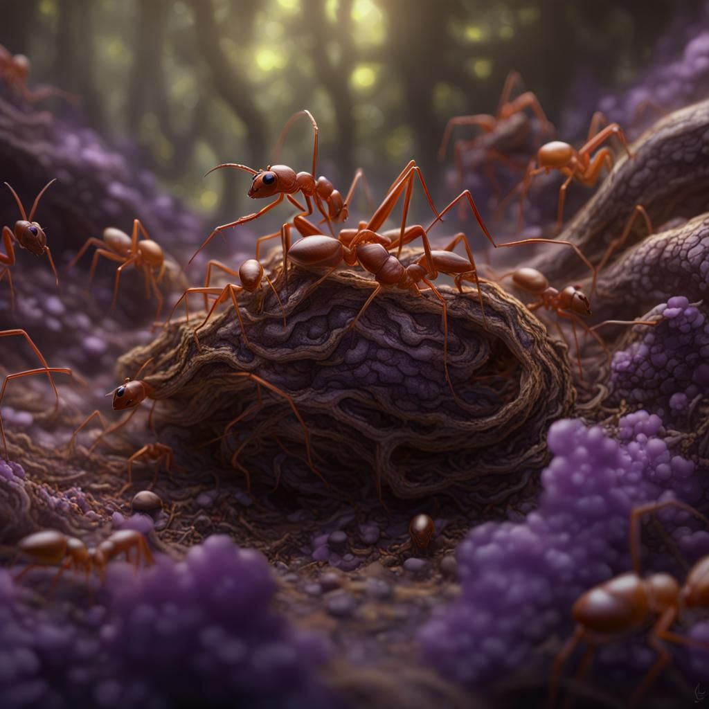 Ants Attack Snake: Dark Fantasy Concept Art