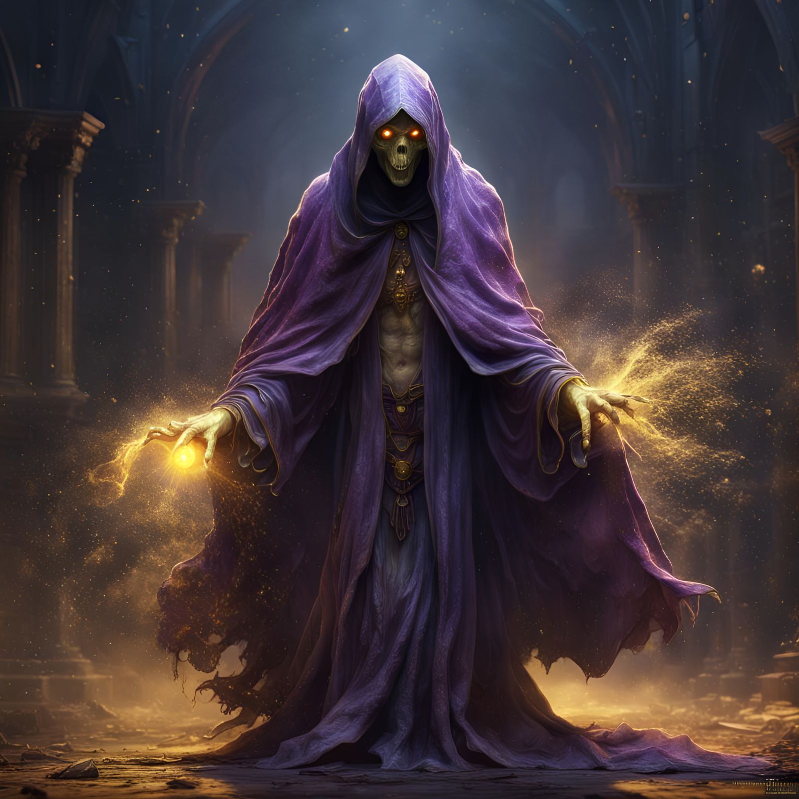 Ghost Ghoul with Gold Dust, Dark Fantasy Art