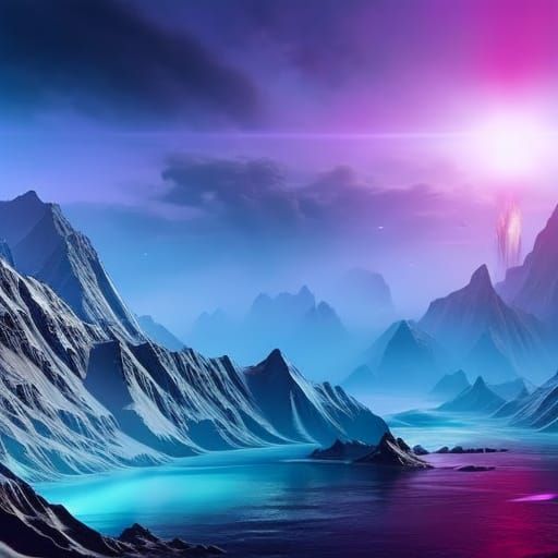 Water Planet in Space: Fantasy Graffiti Art