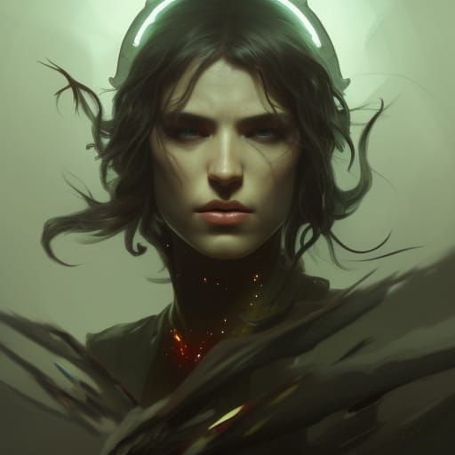 Demonic Void Walker Portrait in Hyperdetailed Style