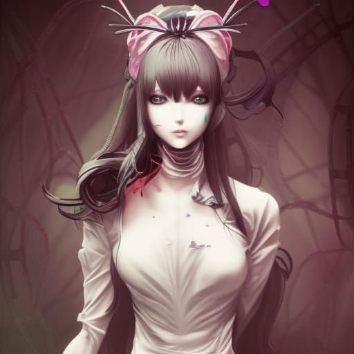 Anime Spider Girl Maid in Manga Style