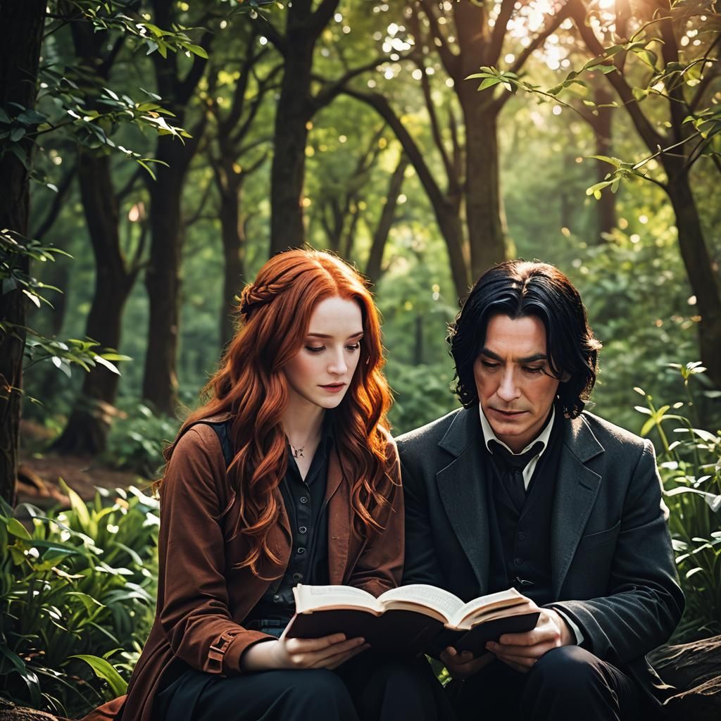 Lily Evans and Severus Snape Reading