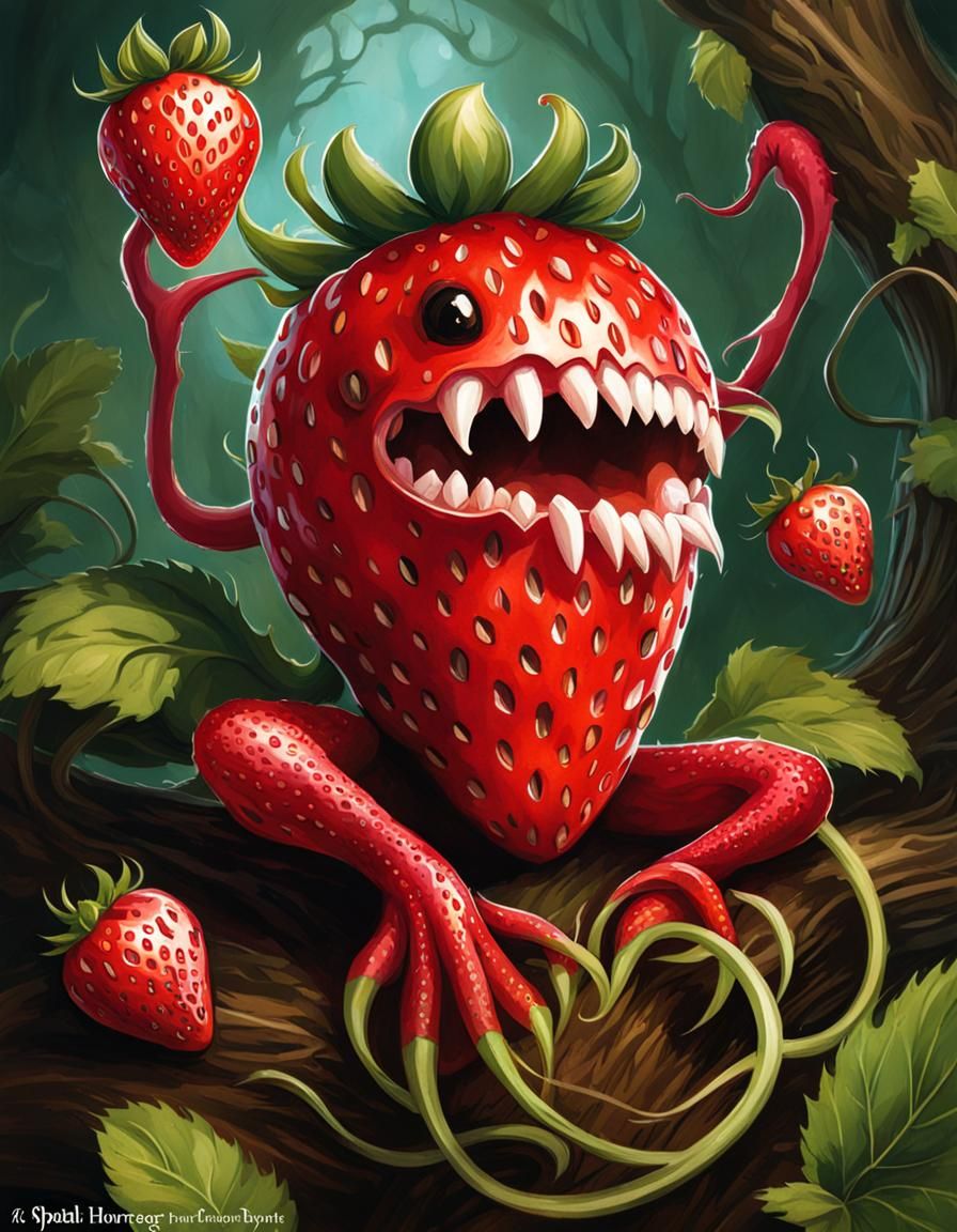Eldritch Horror Strawberry Attack: Grotesque Splash Art