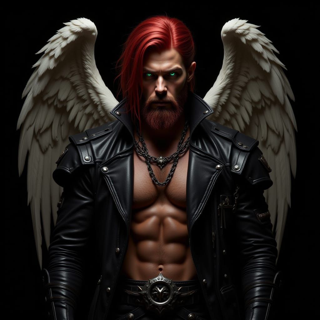 Eldritch Retro-Futurist Dark Angel Portrait