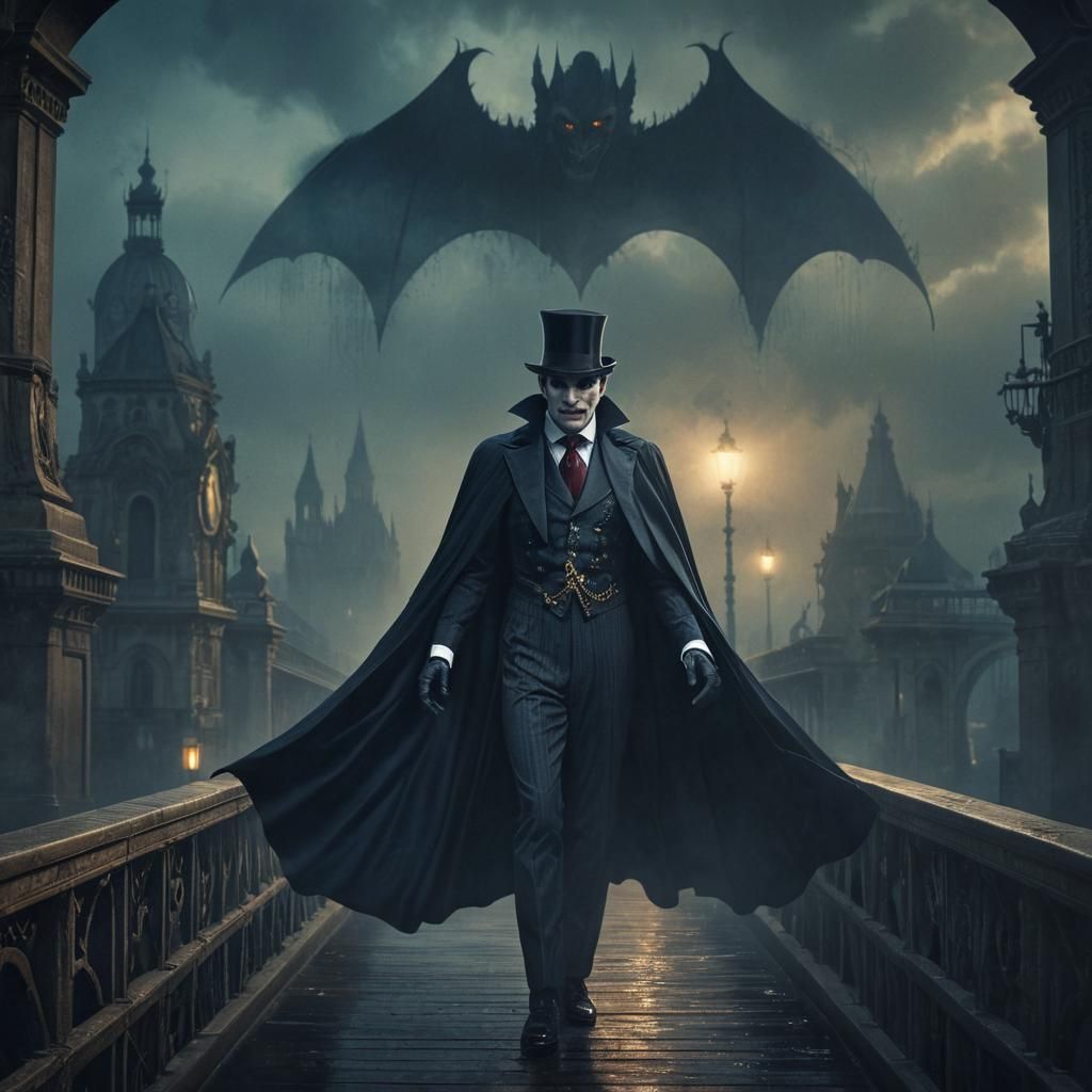 Art Deco Dracula in Retro-Futuristic Film Noir