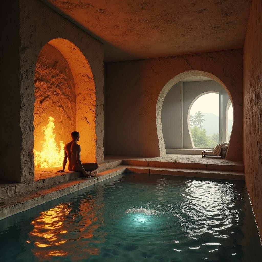 Man of Fire Watches Air TV in Elemental House