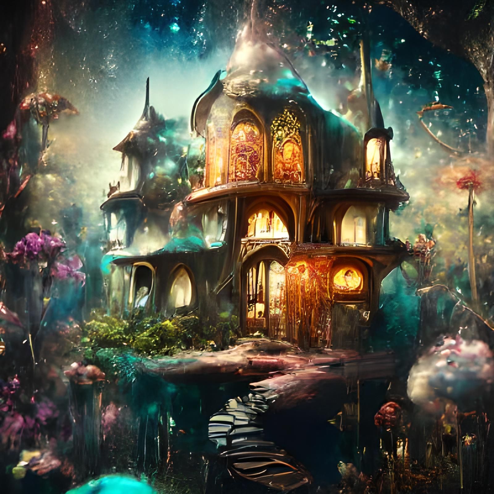 Enchanted Fairy Mushroom House: A Digital Masterpiece