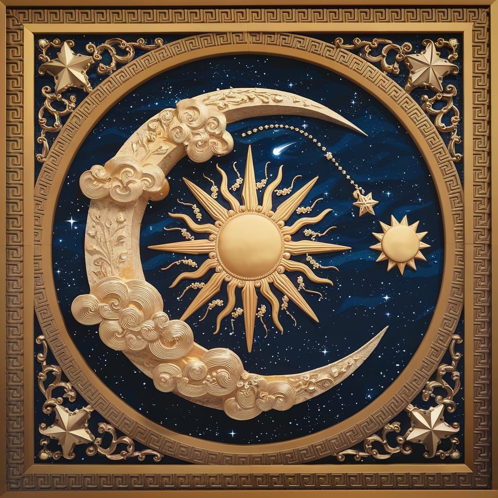 Lavish Night Sky Decor in Hyperrealistic Style