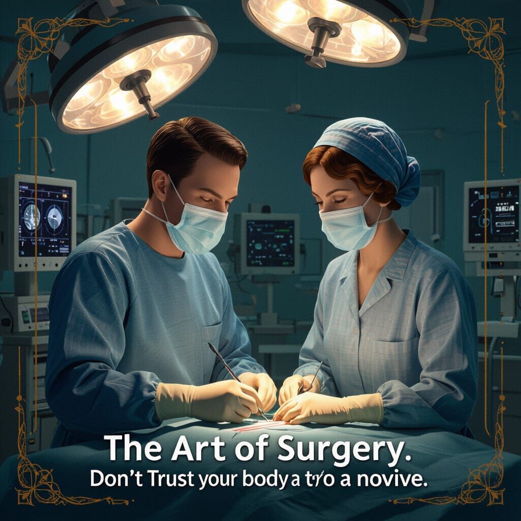 1920s Doctors Operating in Hyperrealistic Matte Painting