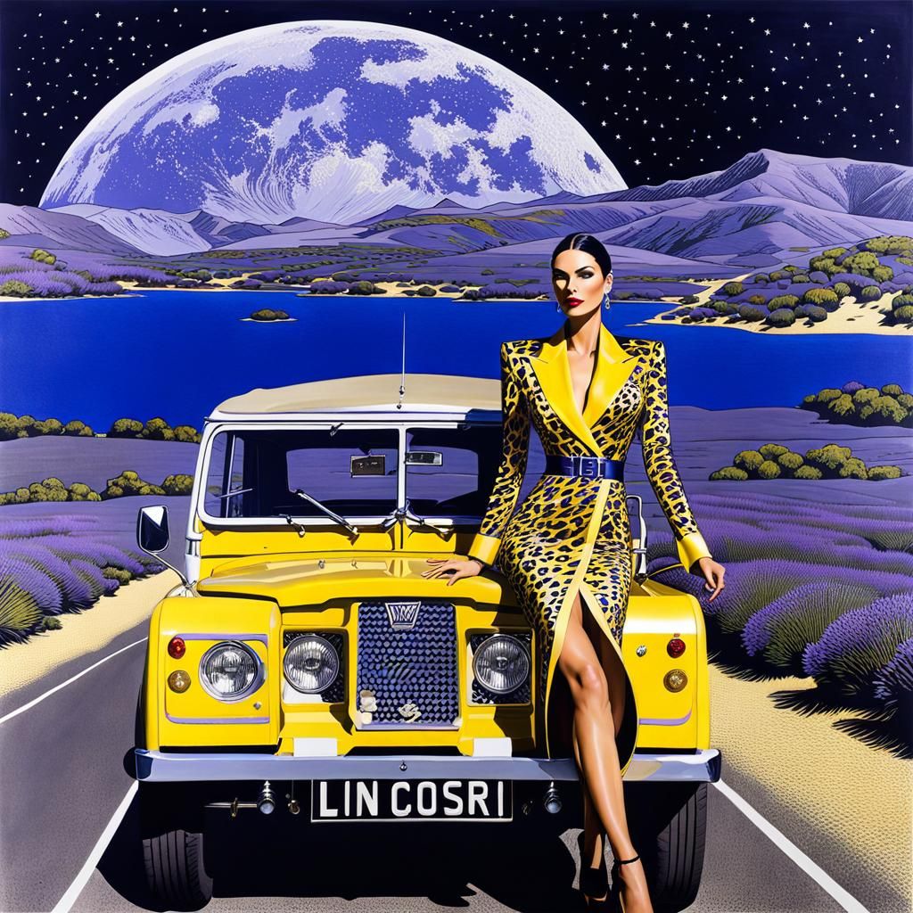 Luxury Goddess in Luminescent Urban Landscape