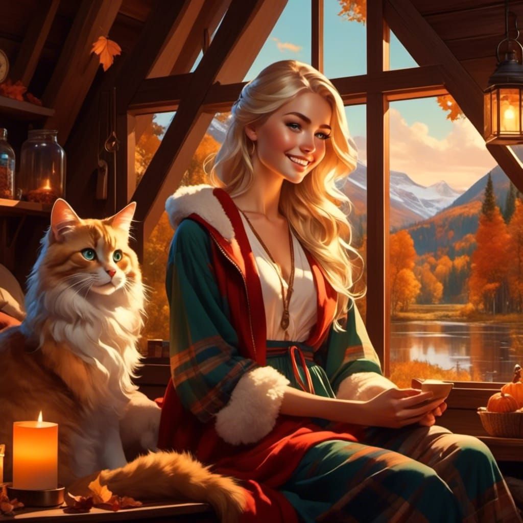 Julie's not too sure what she's more impressed with. The beautiful cabin and location or the size of resident cat "marma...