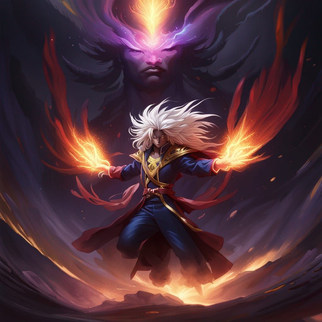 Dark Phoenix Fusion: Mystical Energy Art in 8K