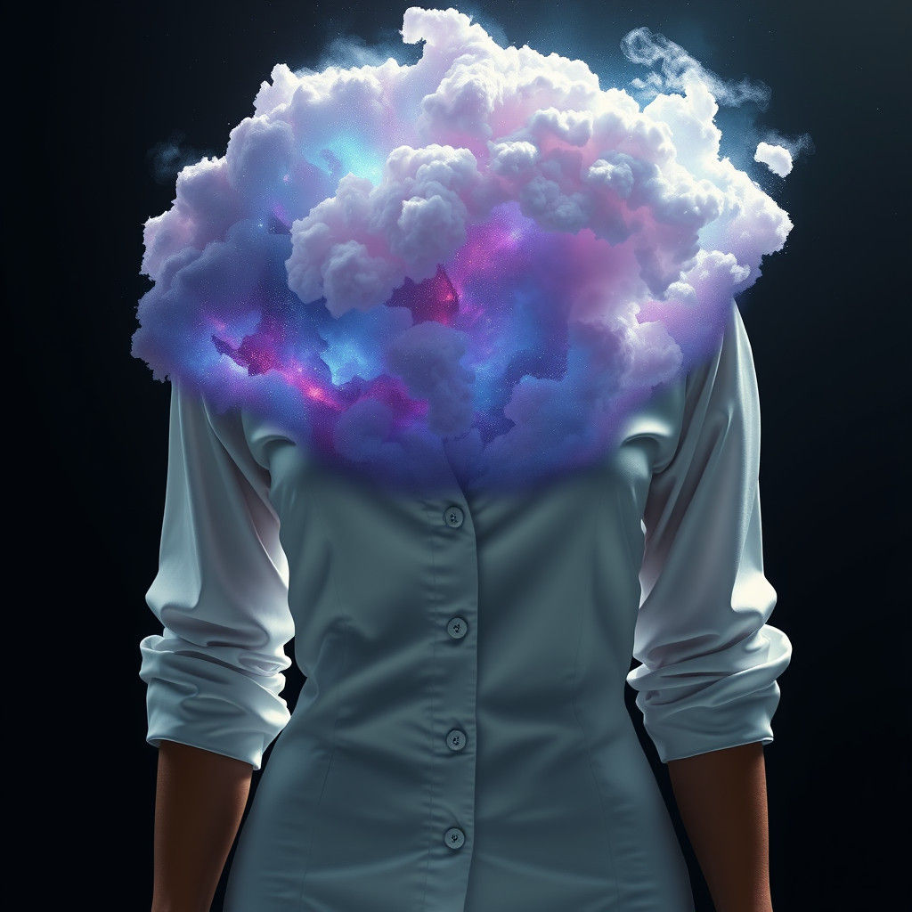 Galaxy Head Torso in Retro-Futuristic Style