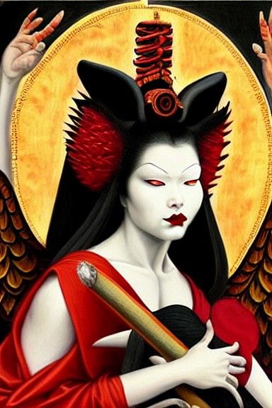 Surreal Fusion: Mythological Icons in Renaissance Style