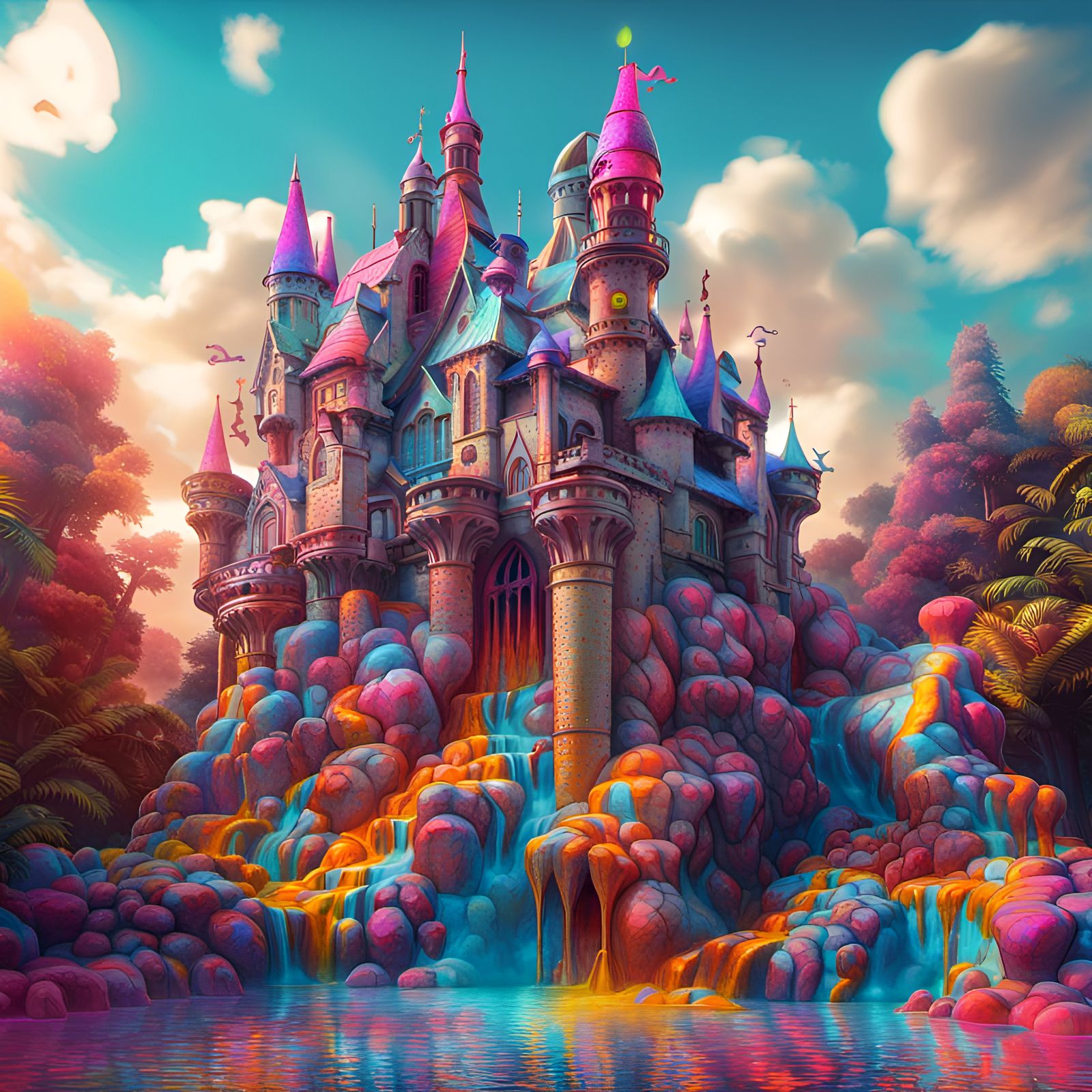 Psychedelic Fantasy Castle in Ultra Quality 3D