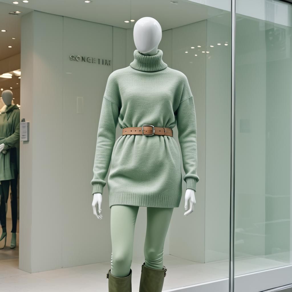 Headless Mannequin in Green: Contemporary Fashion Photograph...