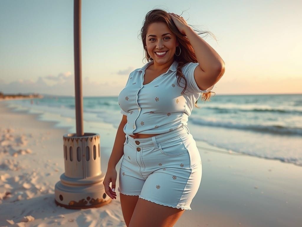 Screentone full body portrait for curvy slightly over weight...