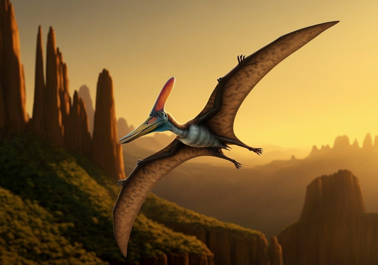 Stunning Quetzalcoatlus Northropi in Flight Over Late Cretac...