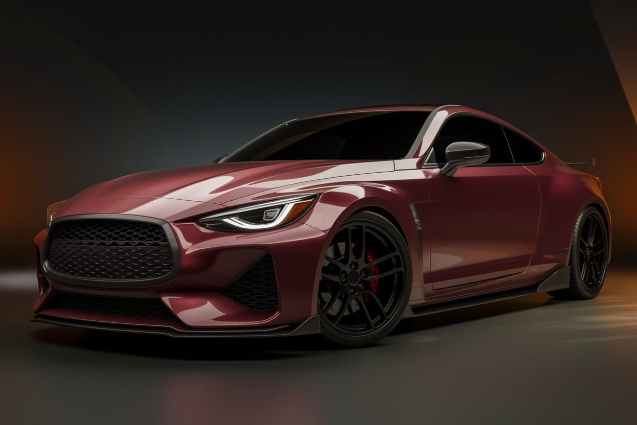 Japanese Sports Sedan Showcased in Burgundy Glory