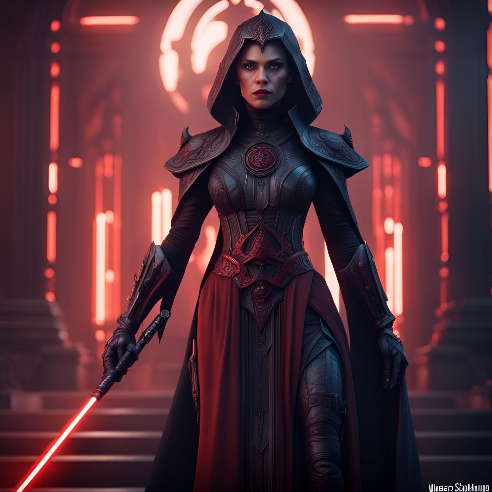 Sith Empress: Detailed Matte Painting in Deep Color