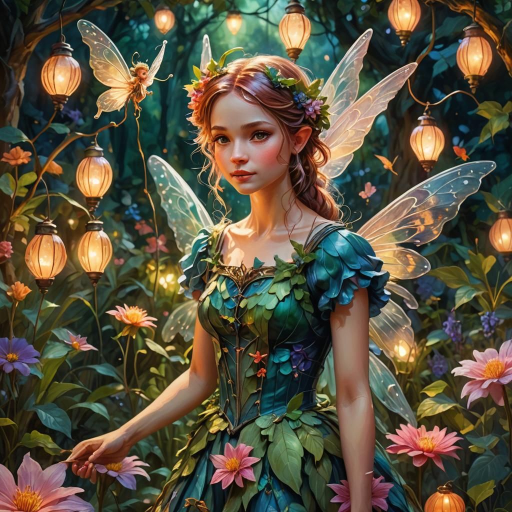 Fantasy Fairy Portrait in Impasto Gouache Style