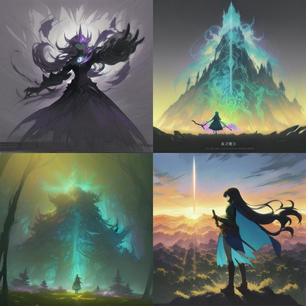 Fantasy Female Character Concept Sketch in Anime Style