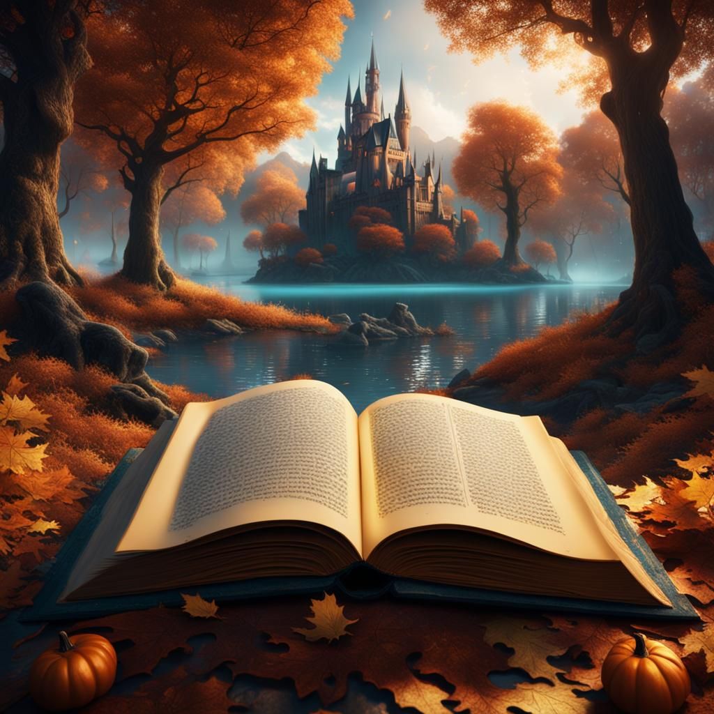 Glowing Fairytale Book in Autumnal Splendor