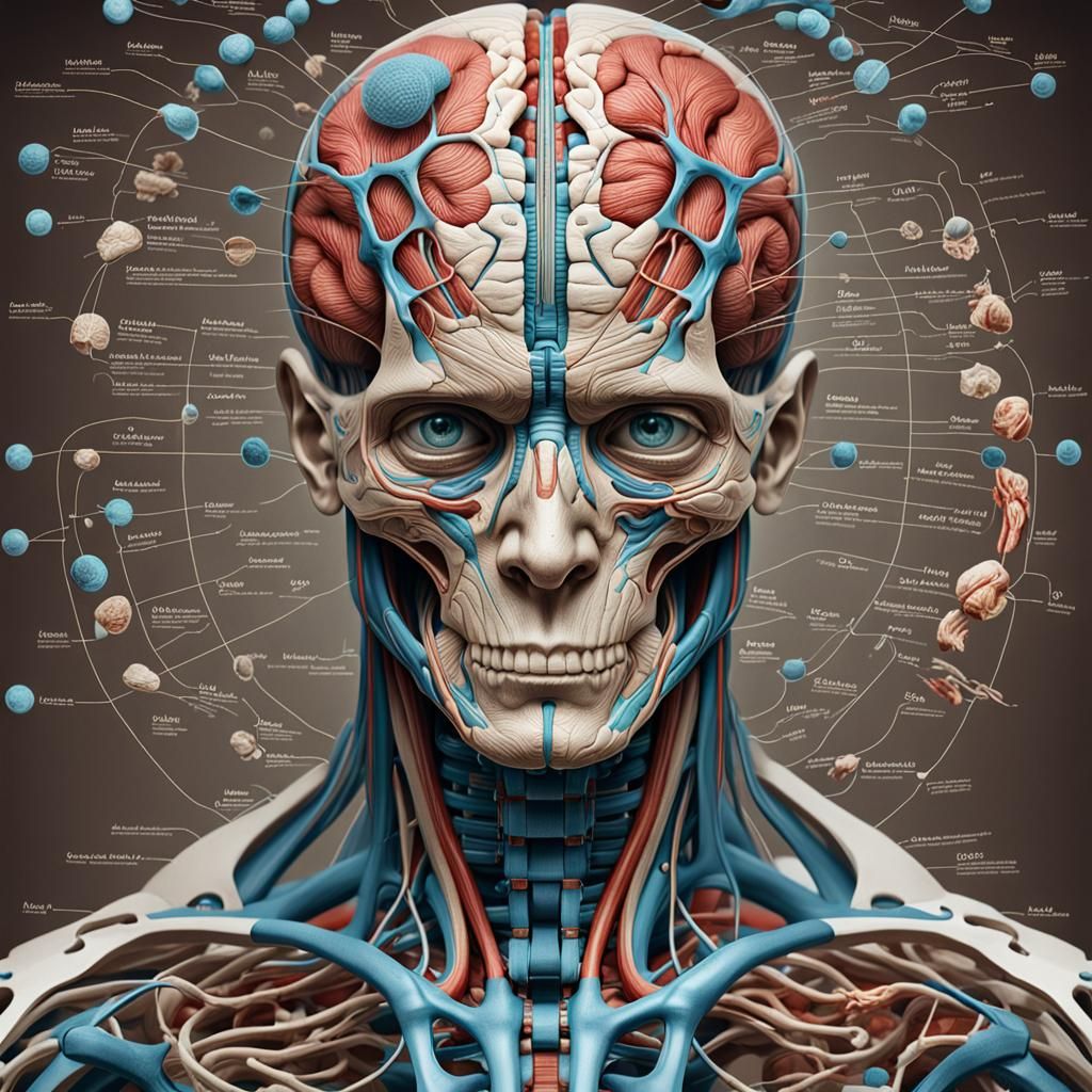 Detailed Human Anatomy Diagram Infographic