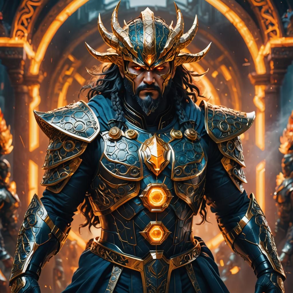 Authority God Double Exposure Portrait in 3D