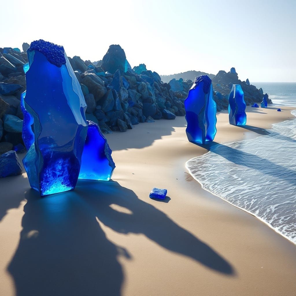 Surreal Sea Glass Sculptures on Cobalt Coast