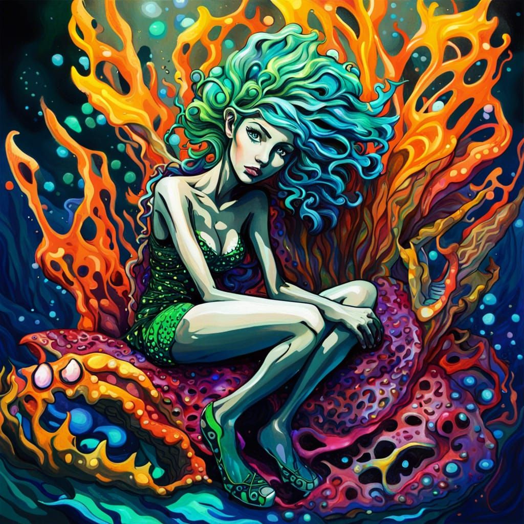 Sea Elf in Giant Clam: Graffiti Art