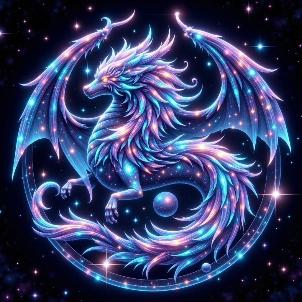 Cosmic Dragon in Holograph Starlight Style