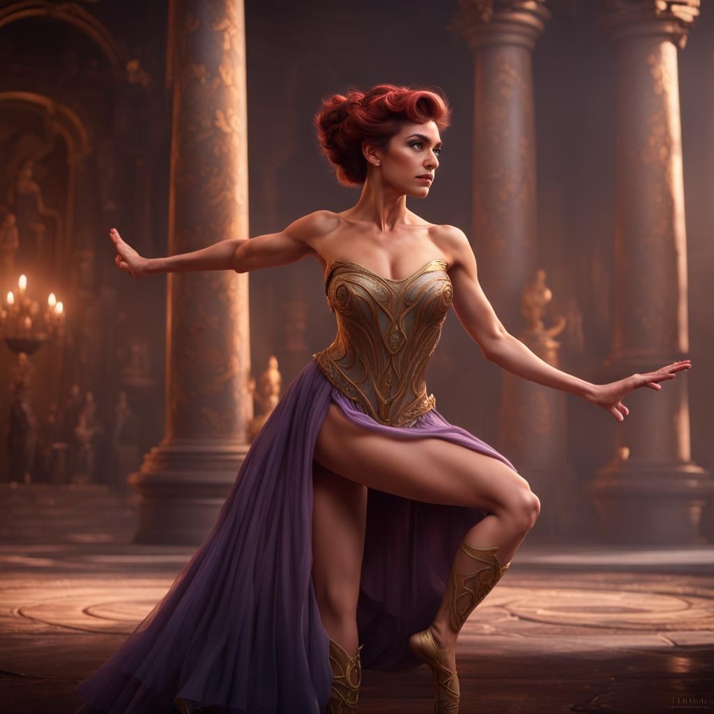 Megara as Ballerina: Detailed Matte Painting