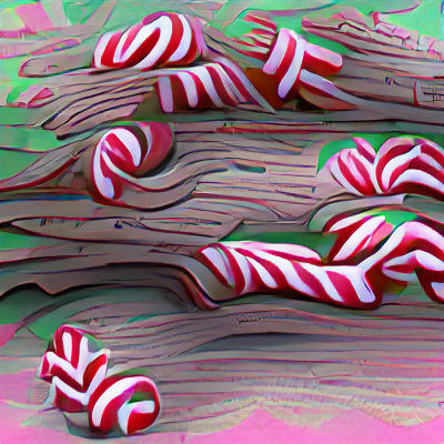 Sweet Candy Cane Forest Landscape