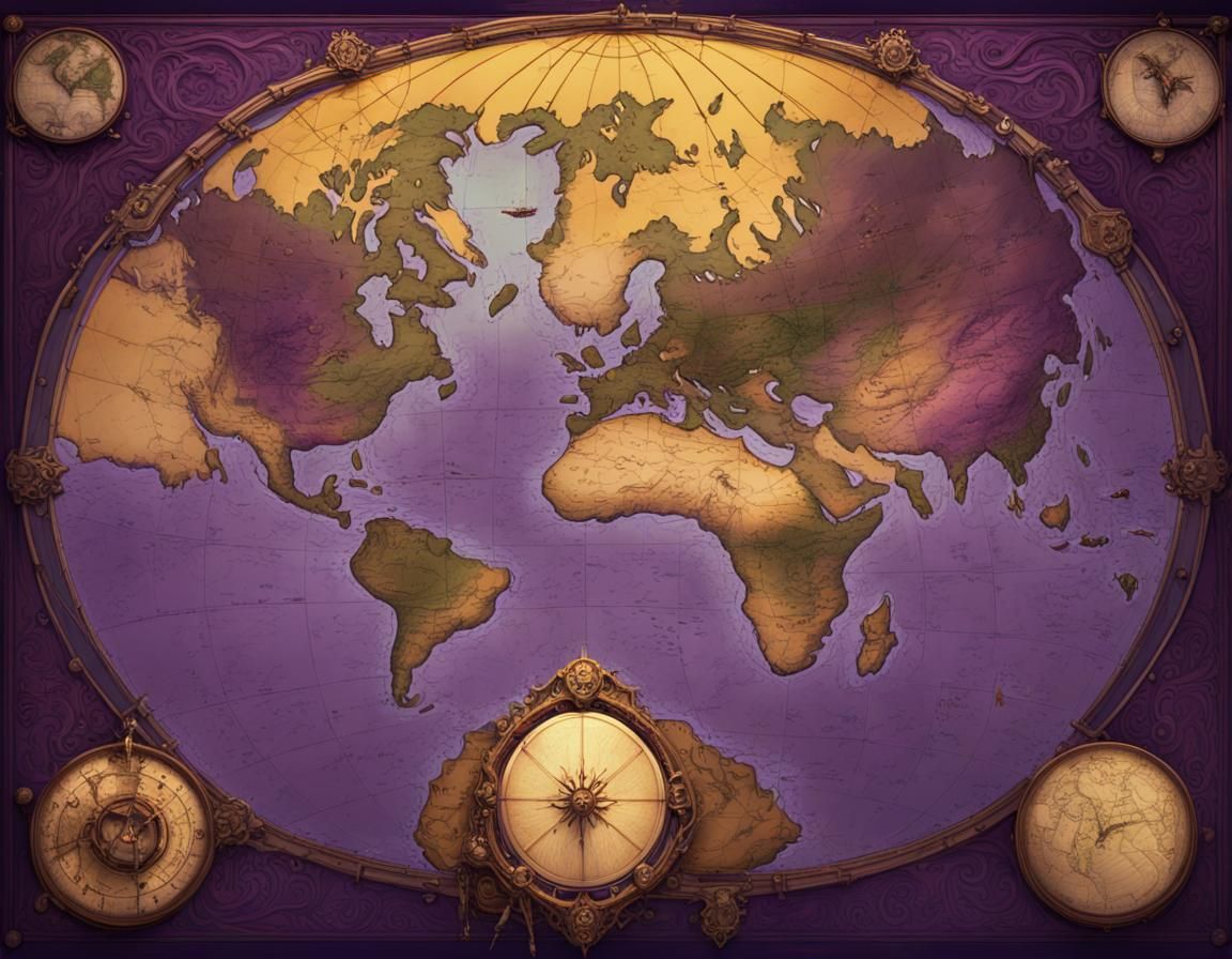 Detailed Dark Fantasy World Map in 8K Resolution